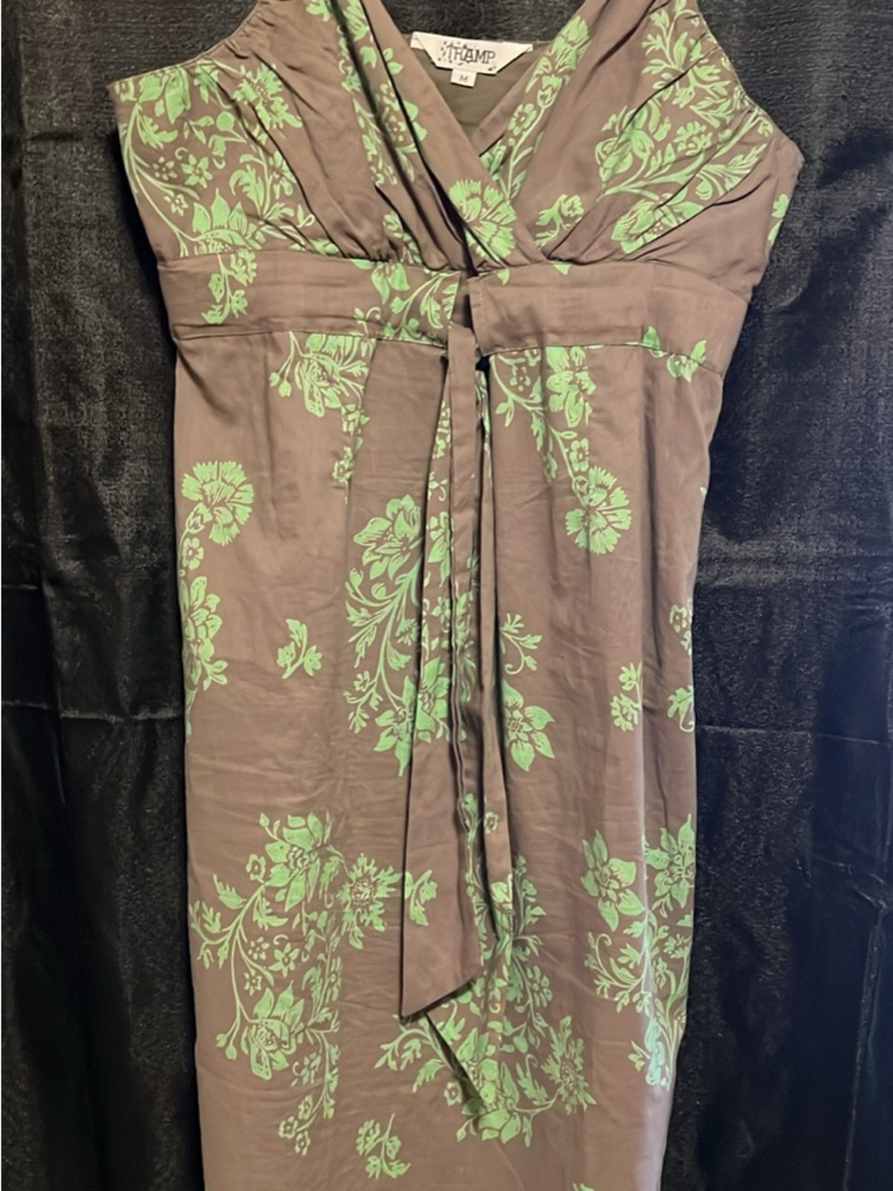 Tramp Brown Dress with Mint Floral Print